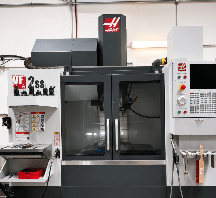 Haas VF-2SS Super-Speed vertical CNC machining centre at IMS Electronics Manufacturing in Calgary.